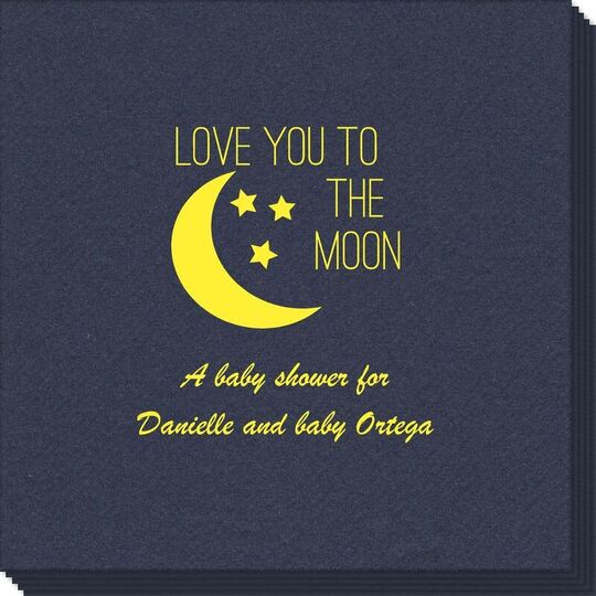 Love You To The Moon Linen Like Napkins